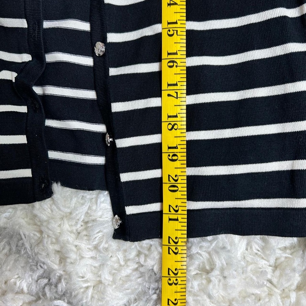 Ralph Lauren Navy and White Striped Cardigan SILK - Picture 6 of 8